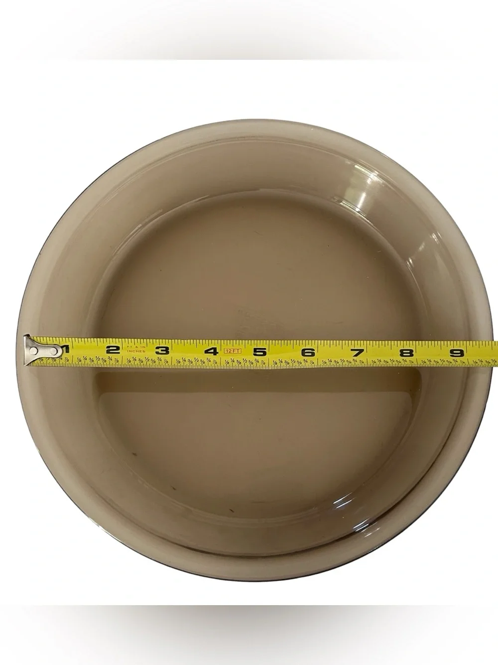 Vintage Pyrex 209 Amber Brown Glass Pie Plate Baking Dish 9” USA Oven Safe